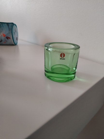 Iittala Kivi tuikkulyhty vihreä lasi