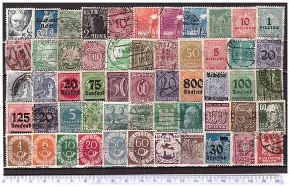 55 x VANHAA SAKSA POSTIMERKKIÄ