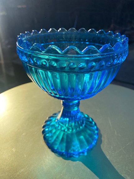 MARISKOOLI - Iittala/Marimekko malja sininen lasi 155 mm