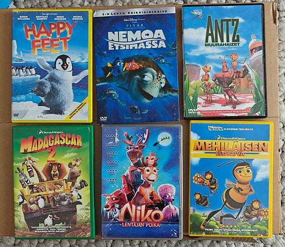 Piirrettyjä ja koko perheen elokuvia, DVD