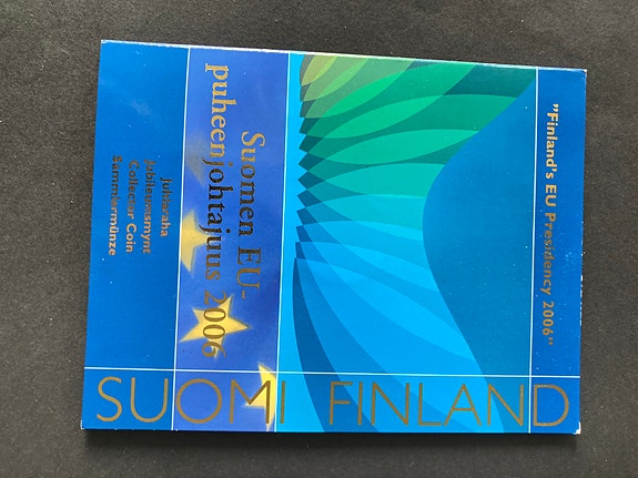 Suomi Finland EU-puheenjohtajuus 2006 5 euron juhlaraha kansiossa