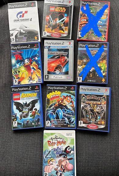 PlayStation 2 ja Nintendo Wii -pelit 10€/kpl
