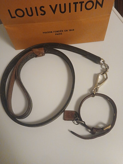 Louis Vuitton Dog Collar & baxter Set – MM, Aito LV, Tag