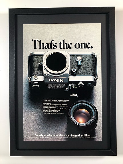 Framed 1979 Vintage Nikon F2 Camera Original Magazine Advertisement