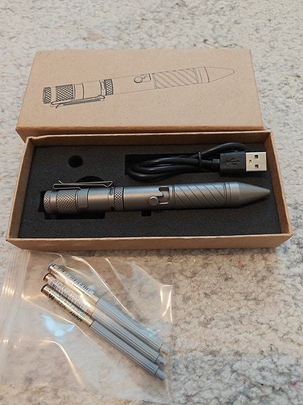The BoltLite:Modular Titanium EDC Pen & Flashlight & Pry Bar