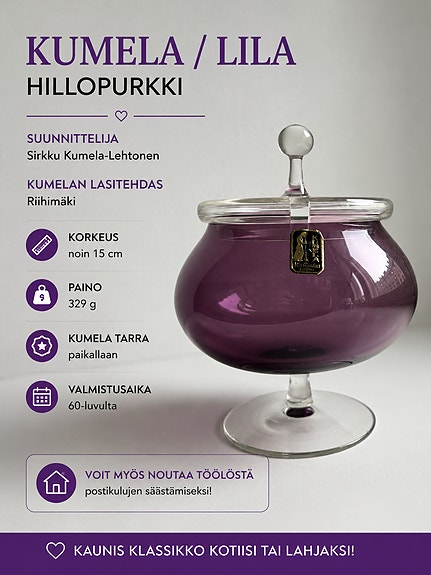 💜 Kumela / LILA Hillopurkki / Sirkku Kumela-Lehtonen