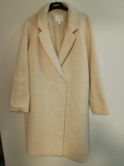 H&M pitkä takki villaa naisille beige L