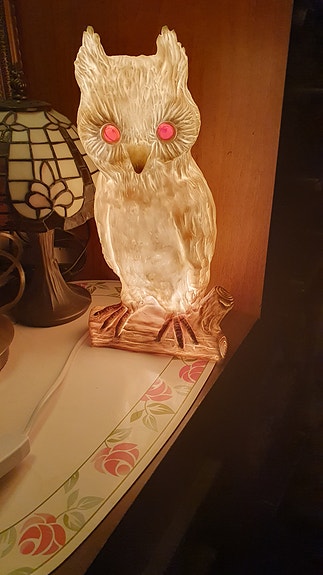 Heico Pöllö vintage valaisin muuntajalla+lamppu.Toimiva.