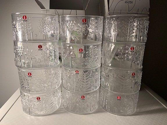 Iittala Flora kulho kirkas 100mm -Oiva Toikka 12kpl