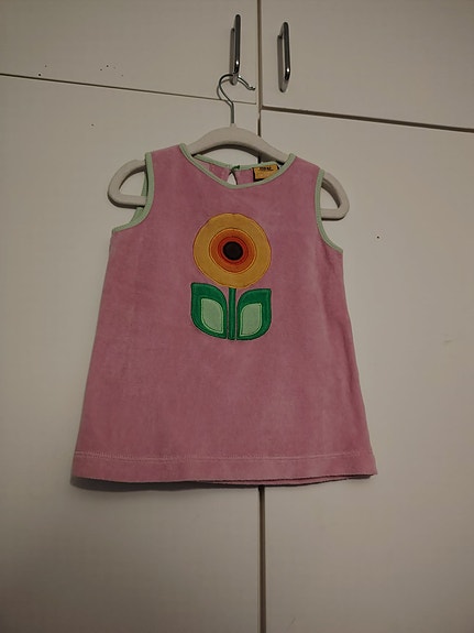 Me & I mekko 74/80 cm vaaleanpunainen luomupuuvilla