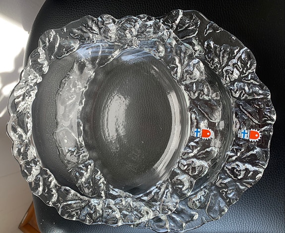 Humppila lasilautaset 2kpl, n.25cm, vintage
