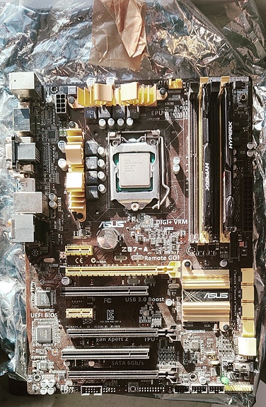 Asus Z87-A emolevy Intel Core i7-4770K GTX1060 -prosessorilla ja GTX1060