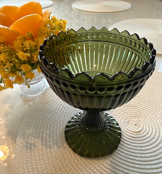 Iittala Mariskooli marimekko lasimalja vihreä 155 mm