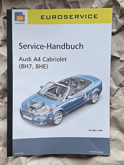 Audi A4 Cabriolet 2003-2007 (8H7, 8HE) Service-Handbuch 4 osaa saksankielinen