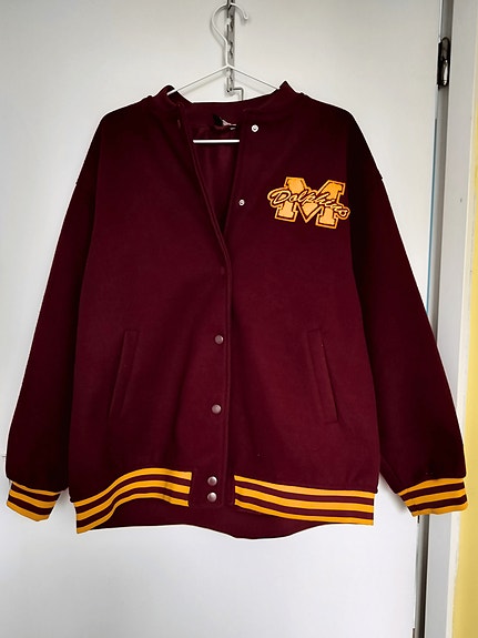 H&M Divided Baseball-takki / Varsity jacket - Viininpunainen - Koko M