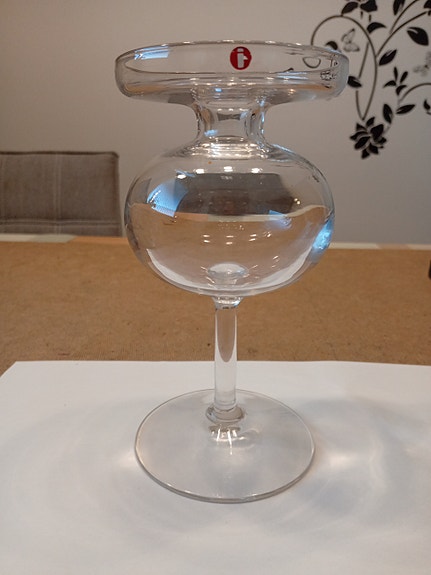 Iittala lasinen kynttilän jalka