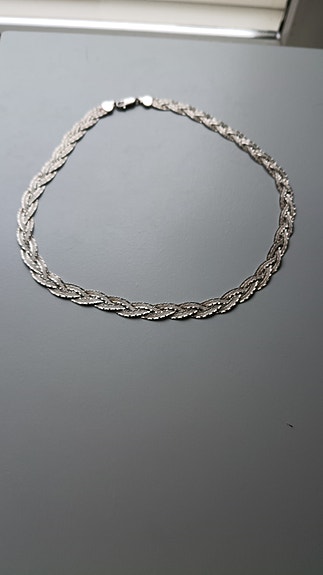 Leveä 925 hopeinen kaulakoru, silver