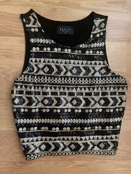 Mohito paljetti crop top S