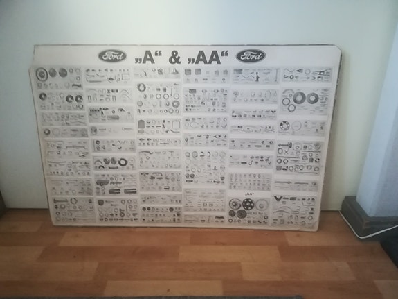 Ford A ja AA varaosataulu, vuodelta 1929