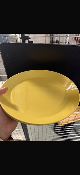 Iittala Teema lautanen ja kulho keltainen keramiikka
