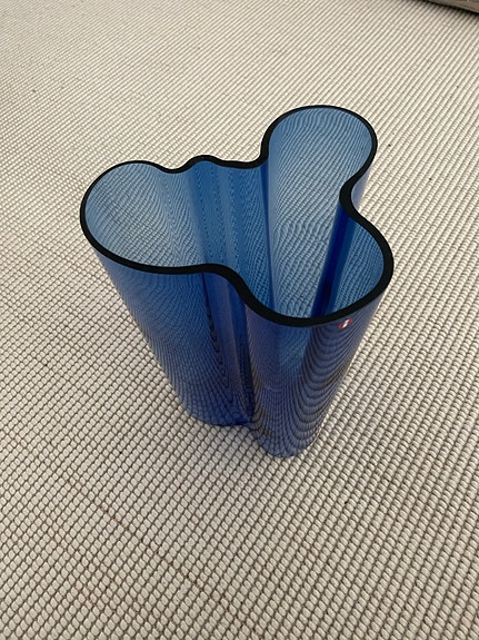 Iittala Aalto maljakko sininen lasi
