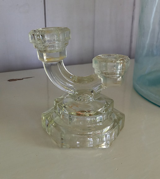 Riihimäen lasi Art deco kynttilänjalka