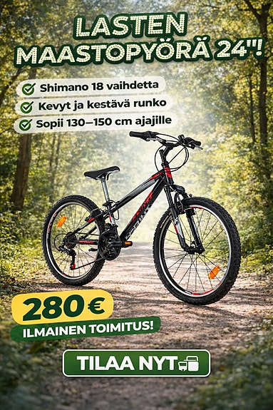 uusi lasten maastopyörä 24" 18-v SPRINT CASPER