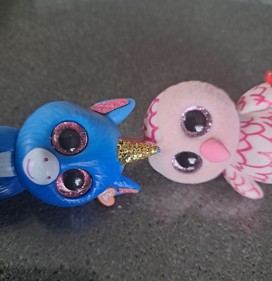 Ty Beanie Boos figuurit yksisarvinen ja pöllö ja