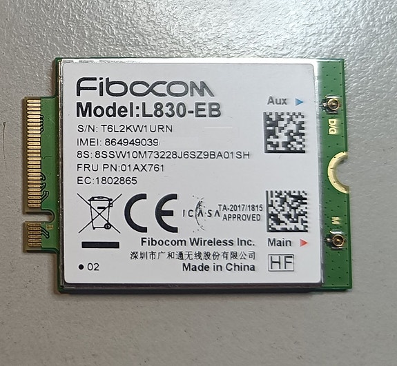 4G LTE WWAN (mobiililaajakaista) ‑kortti
