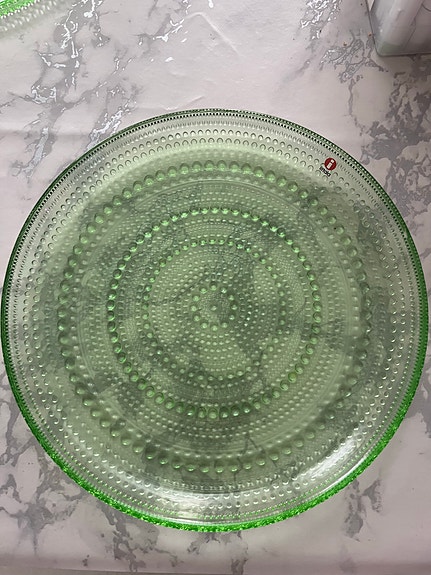 Iittala Kastehelmi lasilautanen vihreä