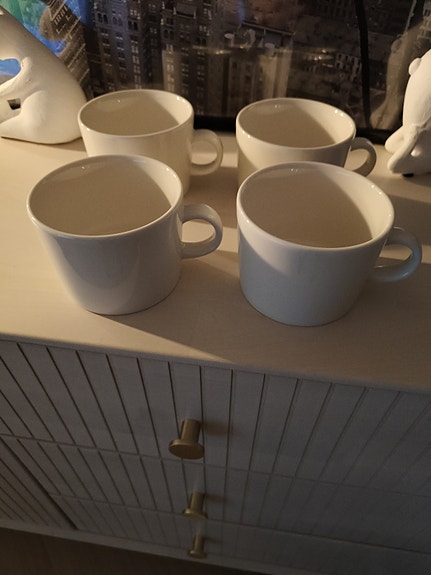 Iittala kupit valkoinen 4 kpl 0,22L