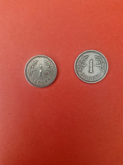 Suomalainen kolikko - vanha raha : 1 Markka 1931 + 1932