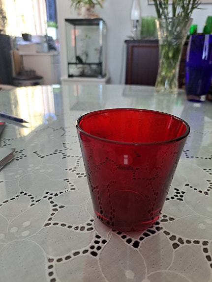 Iittala rubiininpunainen Kartio lasi 21 cl