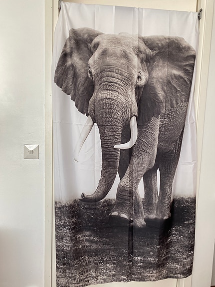 H&M Home suihkuverho Norsukuvio valkoinen
