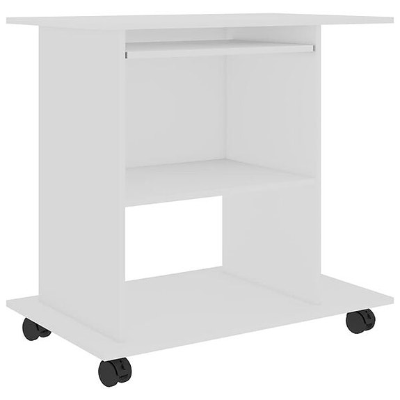 vidaXL Tietokonepöytä valkoinen 80x50x75 cm tekninen puu(sku802894