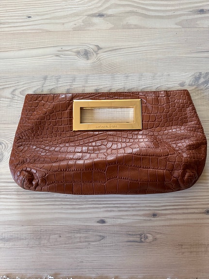 Michael Kors clutch-iltalaukku ruskea tekonahka naiset