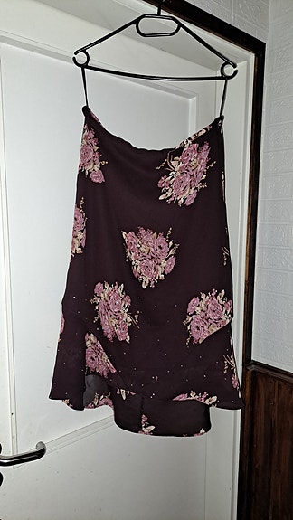 Ruskea-roosa-beige paljetit Fransa hame (L)