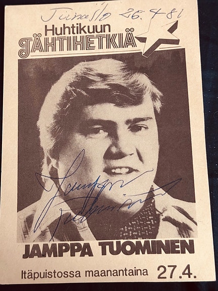 Jamppa Tuominen mainos signeerauksella