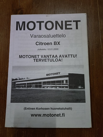 Motonet varaosaluettelo Citroen BX