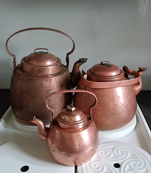Kupari pannut + kattilat 5 kpl