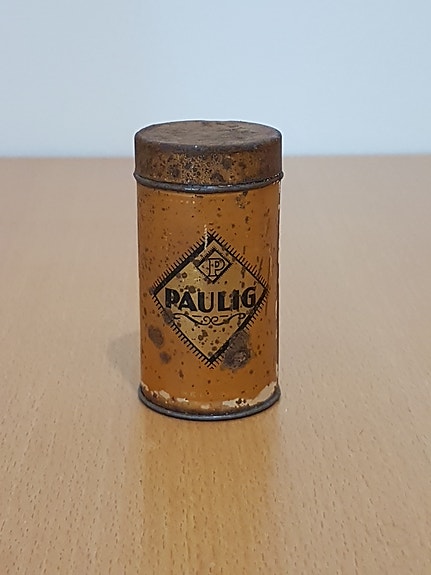 Vanha Paulig vanilliinisokeria purkki