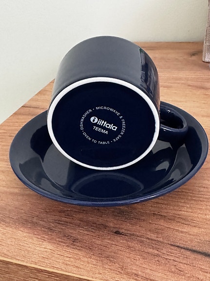 iittala teema vintage sininen kuppi