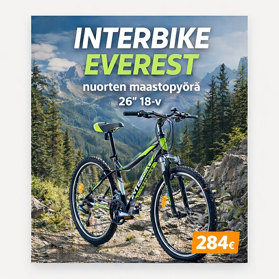uusi   maastopyörä 26" 18-v INTERBIKE EVEREST / ilmainen toimitus
