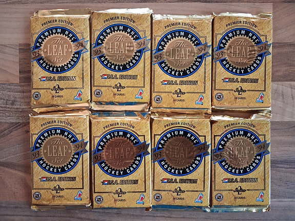 1993/94 Leaf Set, Series 2, USA-edition NHL-jääkiekkkokortti pakkoja 8kpl.