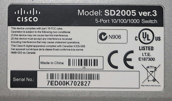 Cisco 5 porttien kytkin
