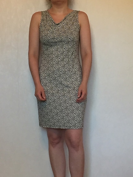 Premoda mustavalkoinen trikoo mekko S