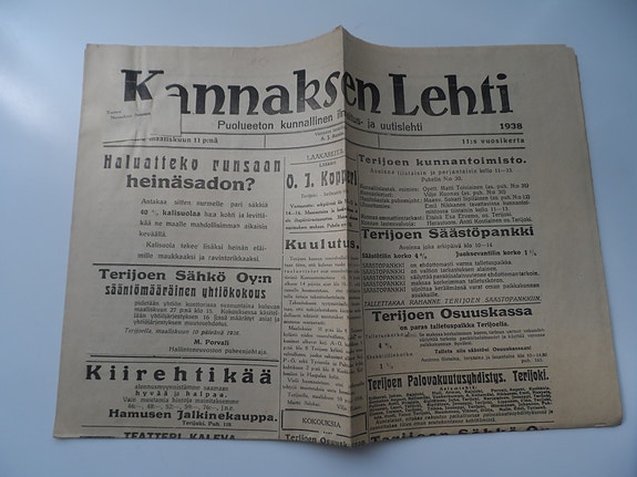 SANOMALEHTI KANNAKSEN LEHTI 1937 1938