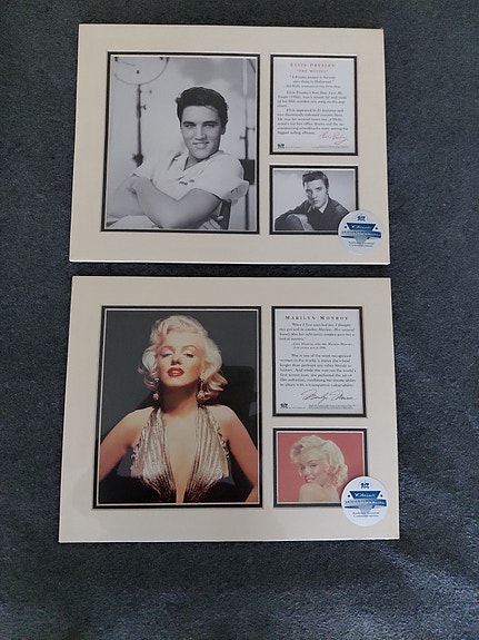 Classic julisteet Elvis ja Marilyn.