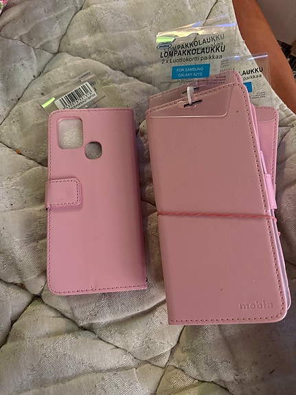 Samsung Galaxy A21s puhelimen kuoret lompakkokotelo vaaleanpunainen