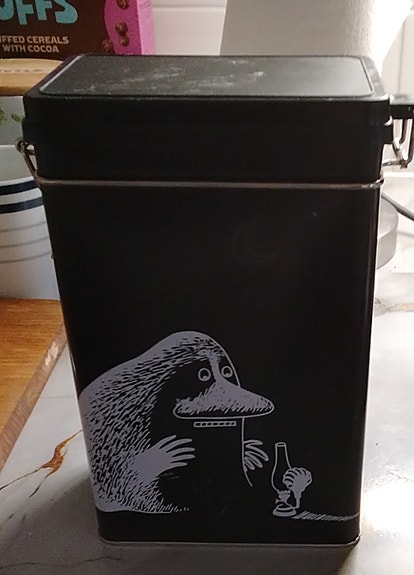 Muumi mörkö kahvi purkki
